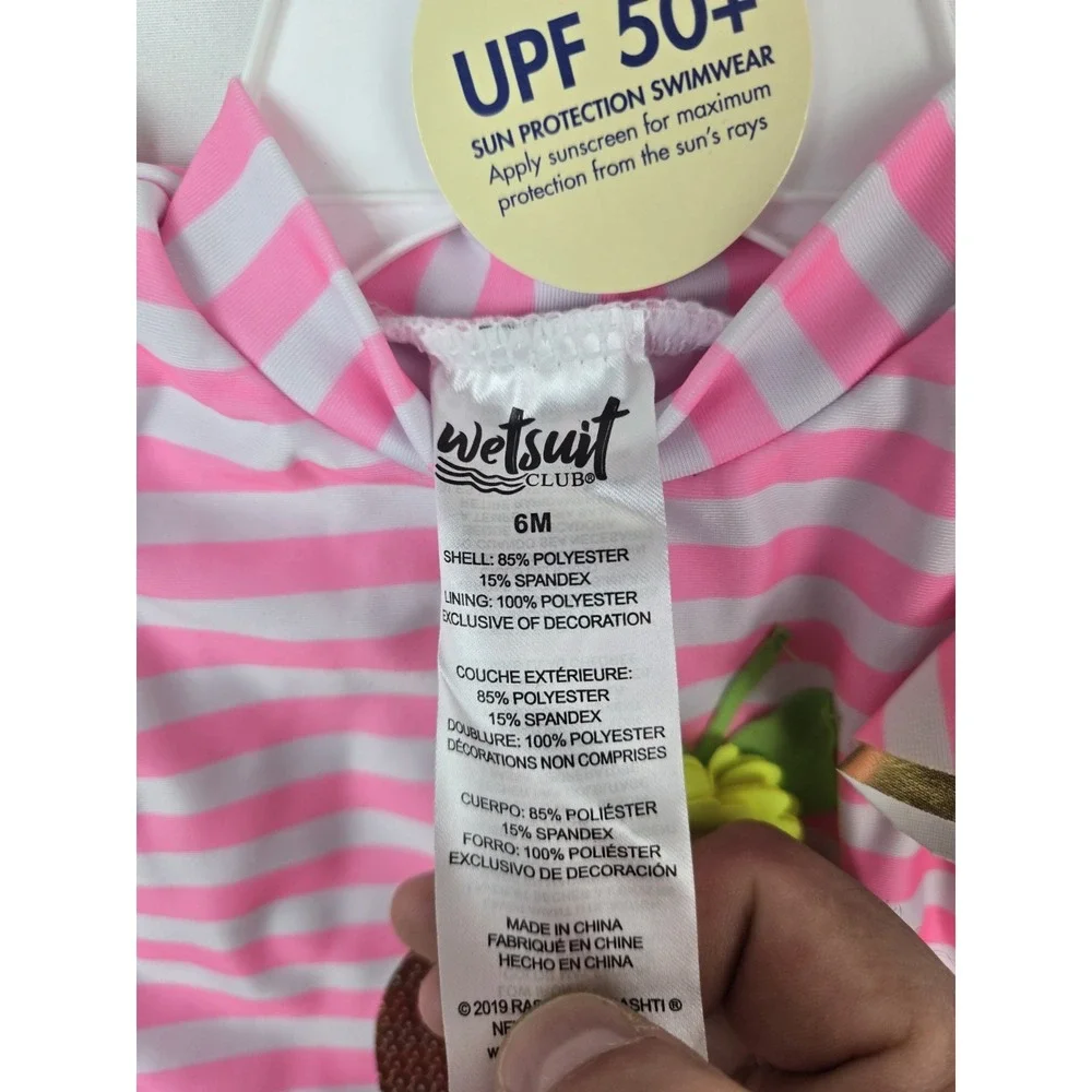 Wetsuit Club kids bathing suit girls NWT size 6M Rashti Baby lemon 2 piece upf50